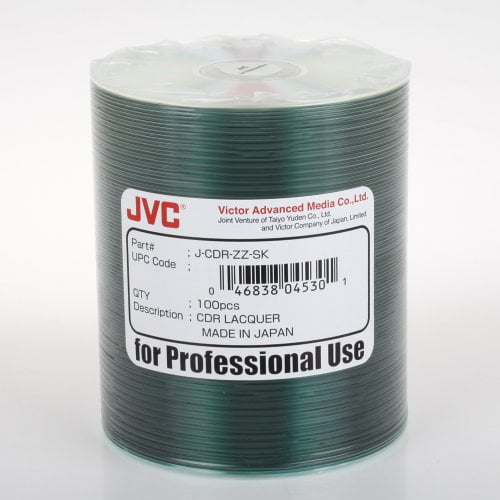 JVC Taiyo Yuden Laque Argent 52X CD-R Média Lot de 100 dans Film Plastique