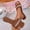 Brown, variant on KIJBLAE Women's Rhinestone Trim Single Band Flat Sandals, Solid Color Open Toe Fashion Comfort Casual Summer Beach Outdoor Slippers White 43