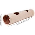 thumbnail image 2 of 2 Hole Cat Tunnel Soft Foldable Cat Toy with Hanging Ball Beige, 2 of 4