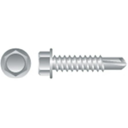 

Strong-Point 4H1216 12-14 x 1 in. 410 Stainless Steel Unslotted Indented Hex Washer Head Screws Passivated and Waxed Box of 3 000