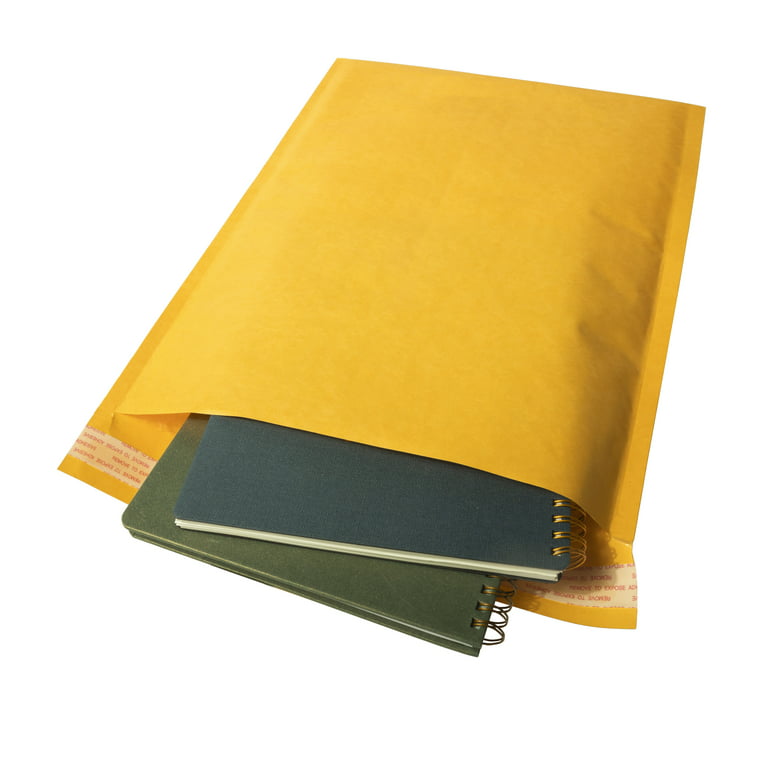 17.72 x 12.6  Orange Paper bubble mailers Peel & Seal