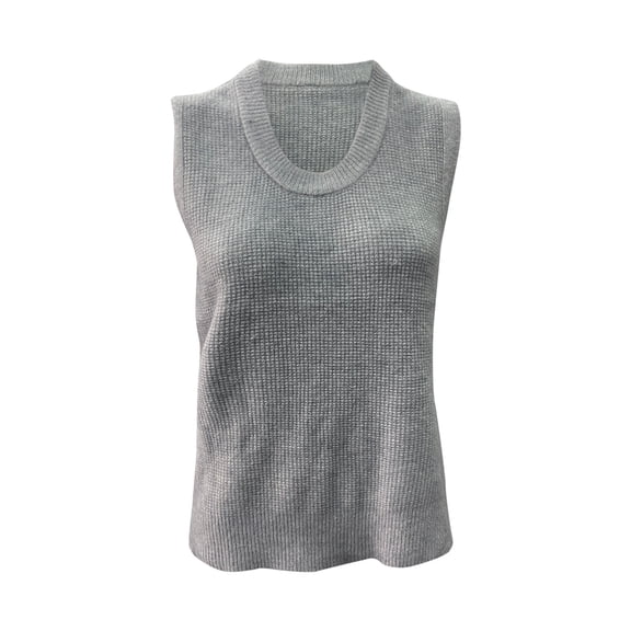 Vedolay Womens Vest Top Women's Sleeveless Knit Loose Fit Neck Sleeve Casual Sweater Vest,Gray One Size