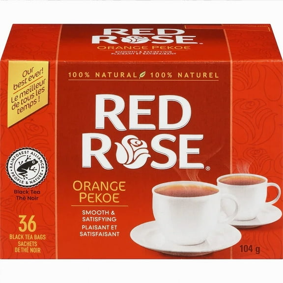 Red Rose Orange Pekoe Tea, Premium Black Tea - 36 tea bags, 104g/3.6 oz