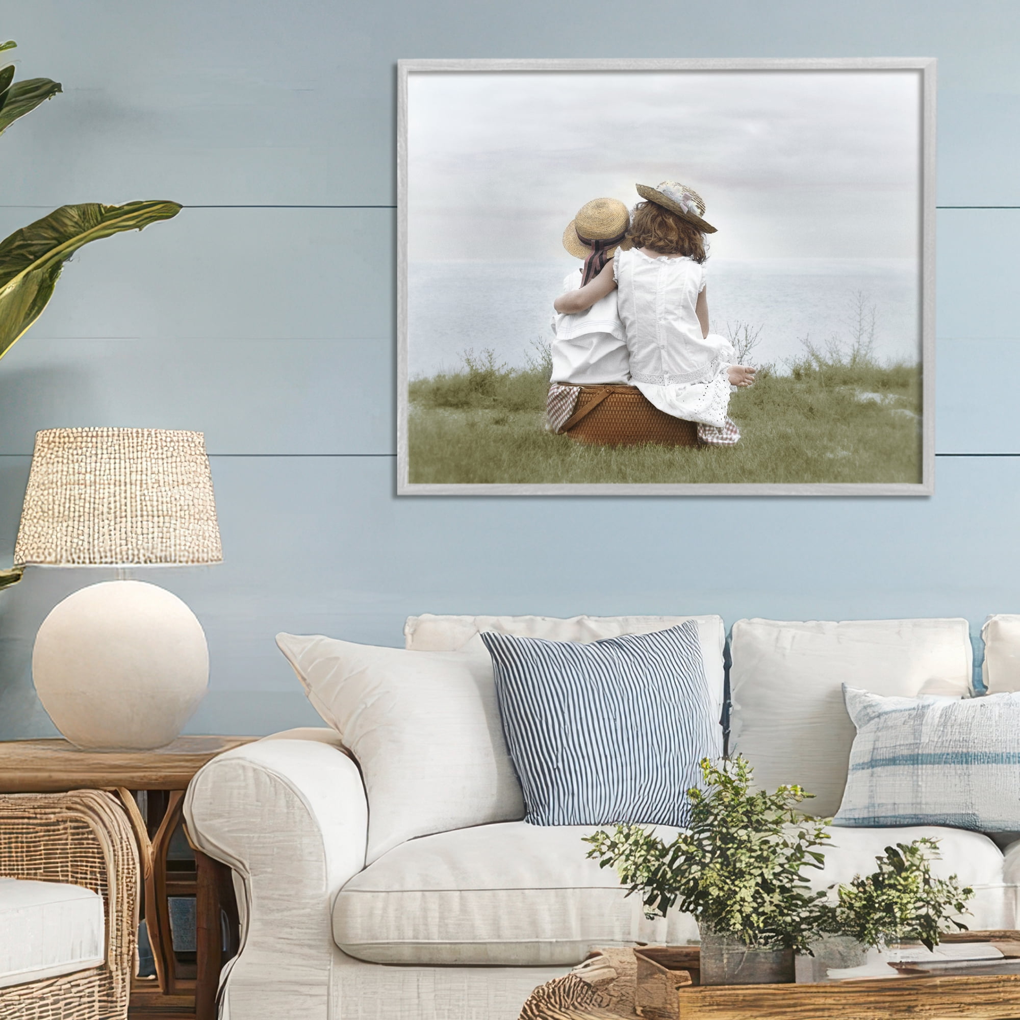 Stupell Industries Friends By The Ocean Gray Framed Giclee Art, design by Kendra Dew