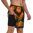 thumbnail image 3 of Haiem Orange Pumpkin Mens Swim Trunks with Compression Liner 2 in 1 Swimming Shorts Stretch Swimwear Quick Dry,Board Shorts-Large, 3 of 9