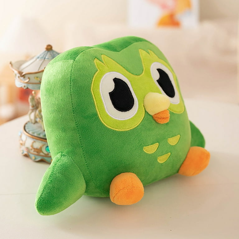 Aibulala Green Duolingo Owl Plush Toy, 30x20cm Cartoon Owl