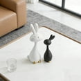 thumbnail image 5 of Bfogop 2 Pack Bunny Figurines, Easter Couple Bunny Decorations, Home Decor Rabbit Figurines, White Black Resin Rabbit Couple Decor, Easter Ornaments Gifts for Office Home Farmhouse Desktop, 5 of 9