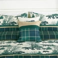 thumbnail image 5 of Chezmoi Collection Basin 7-Piece Northwest Cabin Lodge Comforter Set, Blue Green Ivory Tan Grizzly Bear Pine Tree Wilderness Printed Microfiber Bedding, California King, 5 of 9