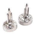 thumbnail image 4 of 1 Pair Shirt Cufflinks Classic Rhinestone Stylish Alloy Cufflinks Clothes Cufflinks Round Cufflinks, 4 of 10