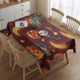 thumbnail image 2 of Rectangle Table Clothes Halloween Evil Pimpkin Moon Table Cloth,Pattern Foldable Table Covers for Picnic Gathering Halloween Fall Thanksgiving Christmas, 2 of 5