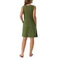thumbnail image 3 of INSPIRE CHIC Vestidos de Verano para Mujeres Vestido de Tanque Playa Casual Sin Mangas Vestido Suelto de Camiseta con Bolsillos L Verde Militar, 3 of 6