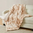 thumbnail image 3 of Great Bay Home Brown / Taupe Faux Fur Reversible Throw Blanket for Couch or Chair, 50" x 60", 3 of 6
