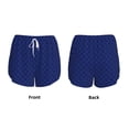 thumbnail image 3 of KLL Navy Blue Pattern Shorts Women,Athletic Shorts High Waisted Running Shorts Pocket Sporty Short Gym Elastic Workout Shorts-Large, 3 of 7