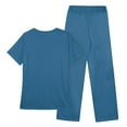 thumbnail image 4 of JGNGSHN Scrub Sets for Woman Solid Color V-Neck Short Sleeve Long Pants Nurse Uniform with Pock Blue XXXL, 4 of 6
