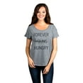thumbnail image 2 of Thread Tank Forever Young Hungry Women's Relaxed Slouchy Dolman T-Shirt Tee Heather Grey Medium, 2 of 4