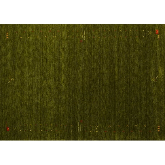 Ahgly Company Indoor Rectangle Abstract Yellow Contemporary Area Rugs, 8' x 12'