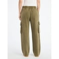 thumbnail image 3 of Scoop Women’s Mineral Washed Wide Leg Cargo Sweatpants, Sizes XS-XXL, 3 of 5