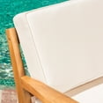 thumbnail image 4 of WIlcox Outdoor Wooden Club Chairs with Cushions, Set of 4, Teak Finish, Beige, 4 of 6