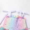 thumbnail image 5 of IBTOM CASTLE Baby Girls Tutu Dress Sleeveless Backless Princess Tulle Birthday Party Dresses Sequin Ruffle Summer Sundress 5-6 Years Rainbow Gradient, 5 of 8