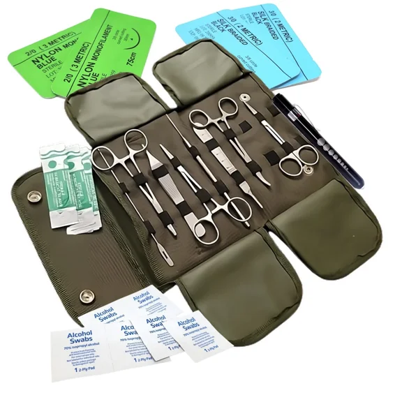 32 Pcs First Aid Survival Kit Antiseptic Swabs First Aid Kit Emergency Essentials Bandages Supplies Scissors & Tweezers