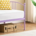 thumbnail image 5 of Twin Metal Daybed with Trundle, Pullout Trundle Bed Frame with Arched Headboard, Guest Sofa Bed with Steel Slat Support, No Box Spring Required, Easy Assembly, for Living Room, Bedroom, Purple, 5 of 8