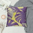 thumbnail image 2 of FUMJ Decorative Throw Pillow Cover Cushion Case Purple Aloha Tropical Pattern Monstera Palm Nature Adornment Watercolor Bali Botanic Calico Dress Farmhouse Pillowcase for Car Couch, 2 of 5