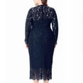 thumbnail image 5 of Brnmxoke Wedding Guest Dresses for Women Plus Size,2024 Women Elegant Hollow Out Floral Lace Patchwork Semi Formal Dresses Long Sleeve Evening Gown Party Cocktail Bodycon Dress Navy,XXL, 5 of 6