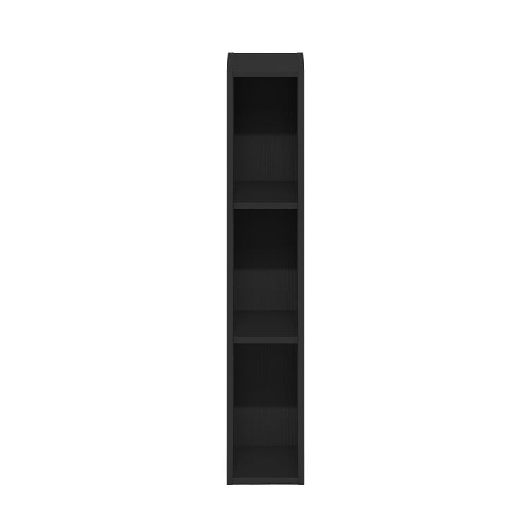 Furinno Fulda 3-Tier Narrow Bookshelf, Dark Wood photo 8