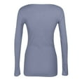 thumbnail image 4 of BRDFRL Long Sleeve Shirts for Women Scoop Neck Plain Tshirts Ribbed Knit Slim Fit Plus Size Tops Sexy Tunic Y2K Clothes Gray M, 4 of 4