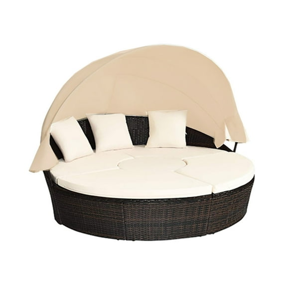 Garden Winds Custom Fit Replacement Canopy Top Cover Compatible with The Tangkula Hw68674wh, Scbw0797891bc-1 Patio Round Daybed - Upgraded Performance RIPLOCK 350 Fabric