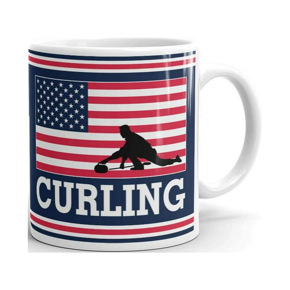 Curling Team Winter Sports USA Coffee Tea Ceramic Mug Office Work Cup Gift 11 oz