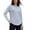 Light Blue, variant on GERsome Women's Long Sleeve Shirts Crew Neck Button Trim Curved Hem Pullover Tops Casual Loose Fit Blouses Light Blue L