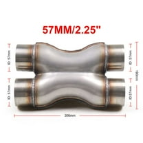 2.25'' In/Out Universal Car Exhaust System Crossover X Pipe Four Way Exhust Pipe