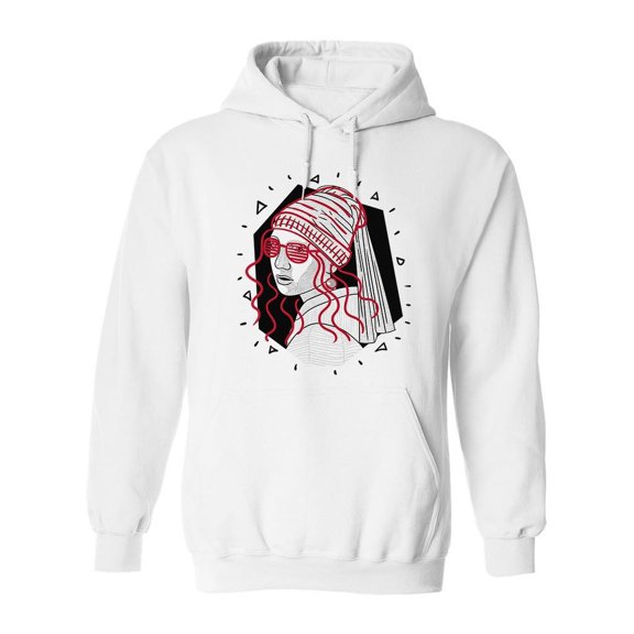 Trendy Drawing With Red Graffiti Hoodie Men -Image by Shutterstock, Male XX-Large