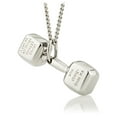thumbnail image 2 of Women's Stainless Steel Dumbbell Necklace- Phil 4:13 by Shields of Strength, 2 of 4