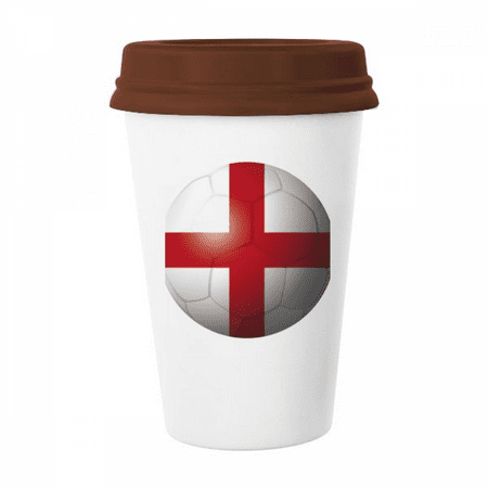 

England National Flag Soccer Football Mug Coffee Drinking Glass Pottery Cerac Cup Lid