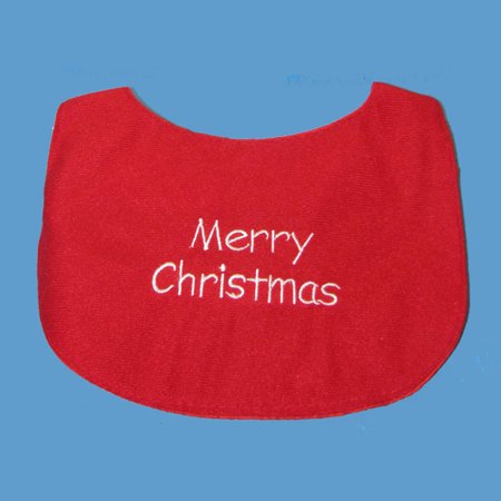 Club Pack of 12 Baby's Red and White Fabric Christmas Bibs