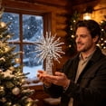 thumbnail image 4 of Christmas Tree Topper, 11.8 in x 9.4 in x 9.4 in, Iron, for Shelf, Mantel and Table Display, Silver, 4 of 7