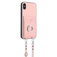 thumbnail image 3 of for iPhone XS Max PU Leather Case, Wallet Case with Ring Stand Kickstand Shockproof Protective for Women Girls Card Holder Slot Stand Shoulder Strap Case for iPhone XS Max, Rosegold, 3 of 8
