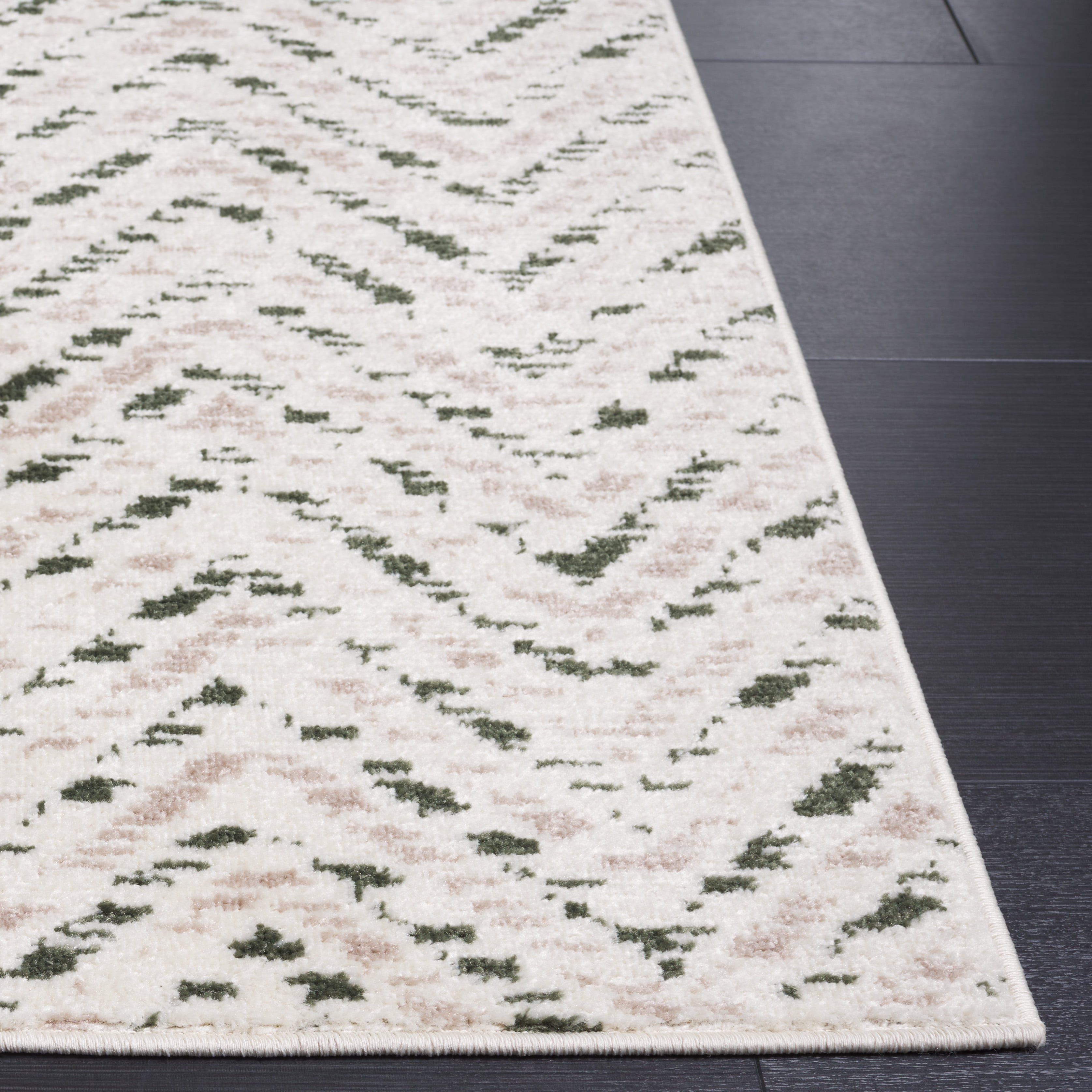 SAFAVIEH Adirondack Altan Striped Area Rug, Ivory/Dark Green, 5'1" x 7'6"