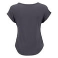 thumbnail image 6 of Women's Pocket V-Neck Tee - Summer Basic Casual T-Shirt, Loose Fit Comfortable Solid Color Top | Yubnlvae (Dark Gray | L), 6 of 9