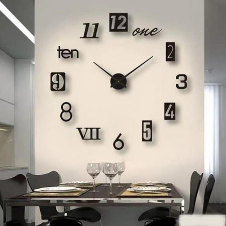BETTERLIFE 3D Wall Clock Mirror Large Modern DIY Sticker OfficeHome Shop Decor Art Hot Z2H3