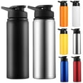thumbnail image 2 of 700ML Water Bottle Large Capacity Food Grade Good Sealing Stainless Steel Sports Fitness Drinking Bottle Travel Supply Black 700ML, 2 of 13