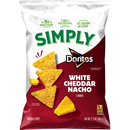 Simply Doritos White Cheddar Nacho Flavor Tortilla Chips , 2.5 oz