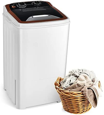 Portable Mini Washing XPB40-1208A-White Electric Compact Laundry Machines Durable Design Washer, White and Orange