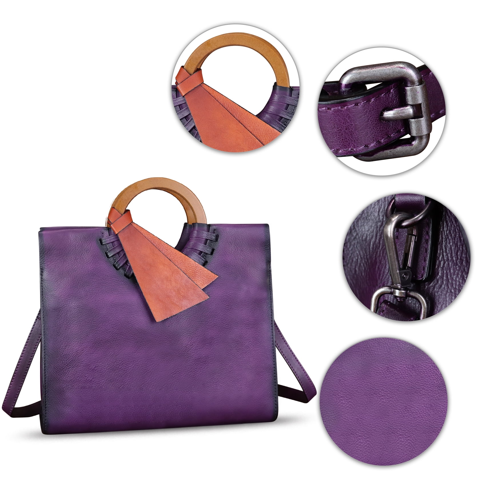 Genuine Leather Purses and Handbags for Women Fashion Crossbody Shoulder Bag