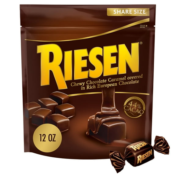 12oz RIESEN Dark Chocolate Caramel Candy, 1 Bag