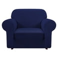 thumbnail image 2 of iCOVER Chair Sofa Slipcover, One Piece High Stretch Armchair Couch Cover, Machine Washable Spandex Jacquard Fabric, Bottom Elastic Easy to Install, Non-Slip Furniture Protector,Navy, 2 of 3