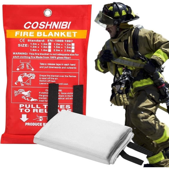 Fire Blanket Emergency Fire Blanket for Home & Kitchen High Heat Resistant Fire Suppression Blankets Fiberglass Fire Blanket （1 pack）