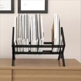 thumbnail image 3 of Record Rack, Desktop Book and Magazine Rack, Metal Display Rack, CD Record Multifunctional Organizer, Storage Rack, 3 of 5